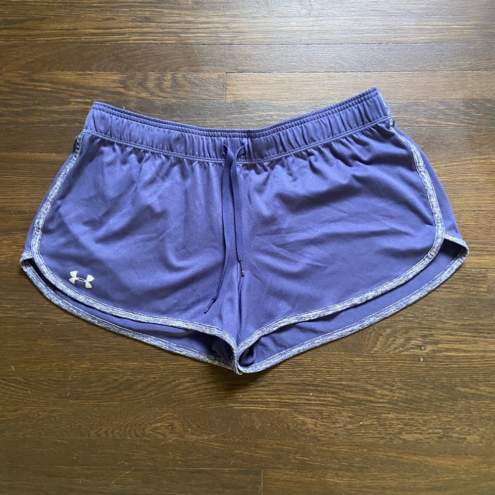 Under Armour Purple/Blue Athletic Shorts with Curved Hem